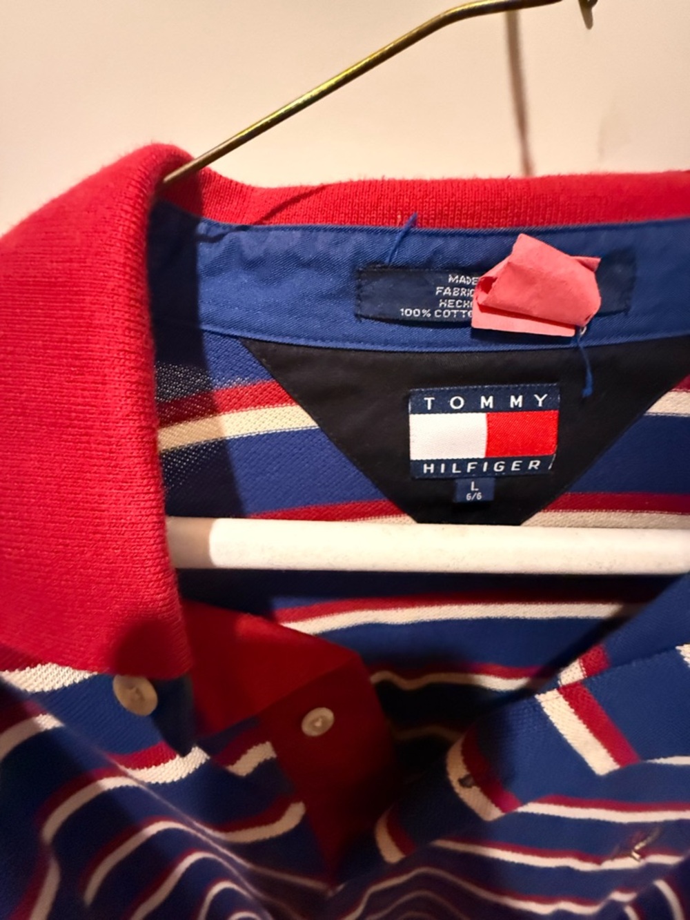 Tommy Hilfiger Red, Blue & White Striped Polo